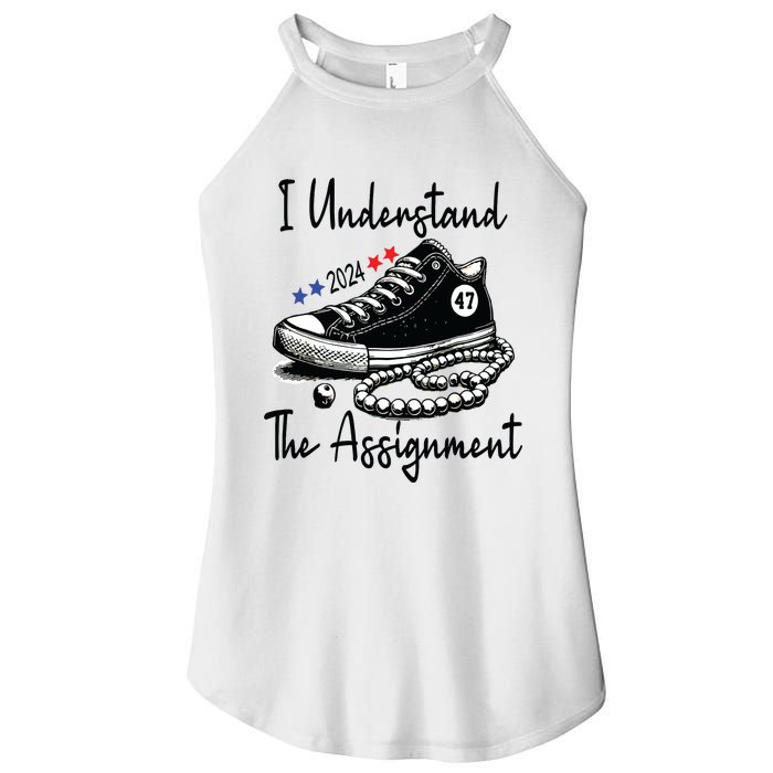 Kamala 2024 I Understand The Assignment Chucks And Pearls Women's Perfect Tri Rocker Tank