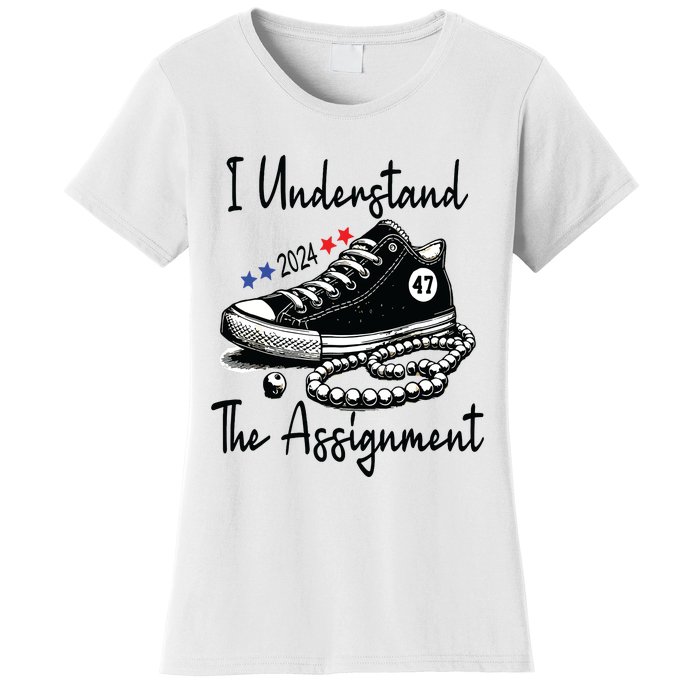 Kamala 2024 I Understand The Assignment Chucks And Pearls Women's T-Shirt