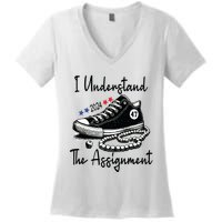 Kamala 2024 I Understand The Assignment Chucks And Pearls Women's V-Neck T-Shirt