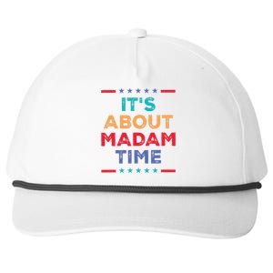 Kamala 2024 ItS About Madam Time President Election Snapback Five-Panel Rope Hat