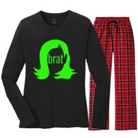 Kamala 2024 Kamala Is Brat Women's Long Sleeve Flannel Pajama Set 