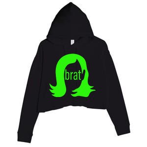 Kamala 2024 Kamala Is Brat Crop Fleece Hoodie