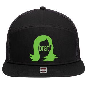 Kamala 2024 Kamala Is Brat 7 Panel Mesh Trucker Snapback Hat