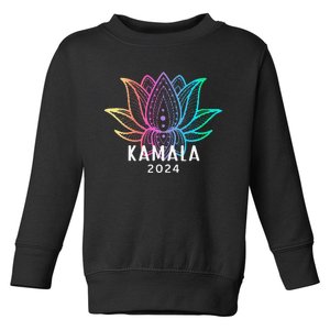 Kamala 2024 Lotus Flower Presidential Campaign Design Gift Toddler Sweatshirt