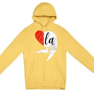 Kamala 2024 Lady Cat Comma La Heart Gift Premium Pullover Hoodie