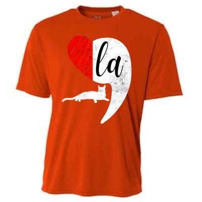 Kamala 2024 Lady Cat Comma La Heart Gift Cooling Performance Crew T-Shirt