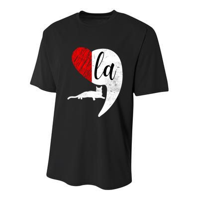 Kamala 2024 Lady Cat Comma La Heart Gift Youth Performance Sprint T-Shirt