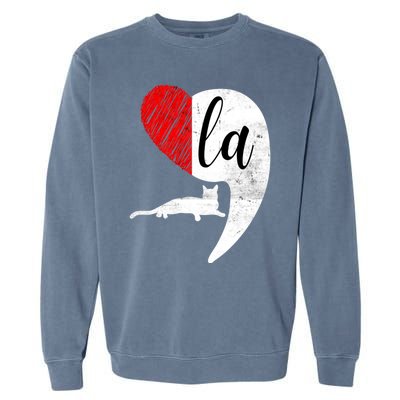 Kamala 2024 Lady Cat Comma La Heart Gift Garment-Dyed Sweatshirt