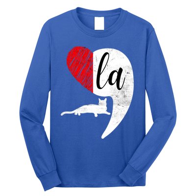 Kamala 2024 Lady Cat Comma La Heart Gift Long Sleeve Shirt