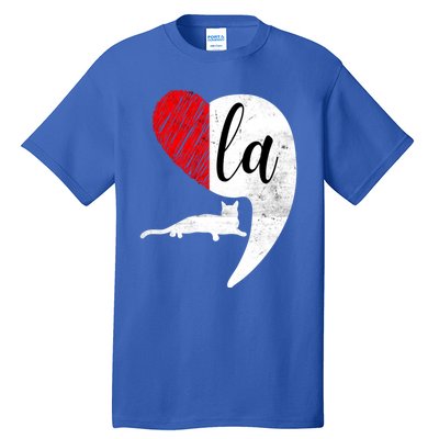 Kamala 2024 Lady Cat Comma La Heart Gift Tall T-Shirt