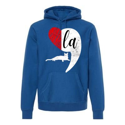 Kamala 2024 Lady Cat Comma La Heart Gift Premium Hoodie