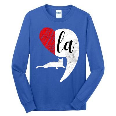 Kamala 2024 Lady Cat Comma La Heart Gift Tall Long Sleeve T-Shirt