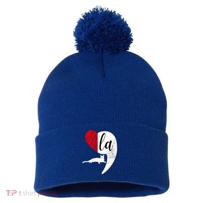 Kamala 2024 Lady Cat Comma La Heart Gift Pom Pom 12in Knit Beanie