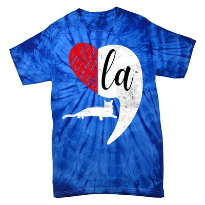 Kamala 2024 Lady Cat Comma La Heart Gift Tie-Dye T-Shirt