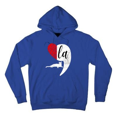 Kamala 2024 Lady Cat Comma La Heart Gift Tall Hoodie