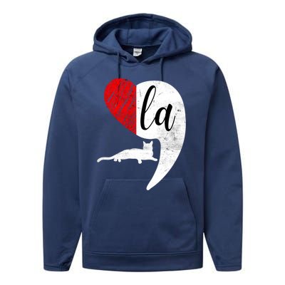 Kamala 2024 Lady Cat Comma La Heart Gift Performance Fleece Hoodie