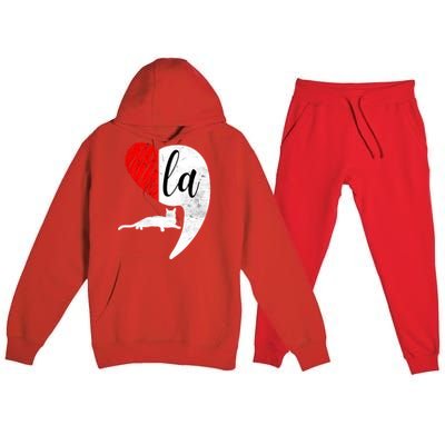 Kamala 2024 Lady Cat Comma La Heart Gift Premium Hooded Sweatsuit Set