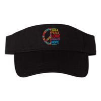 Kamala 2024 Peace Love Equality Hope Diversity Valucap Bio-Washed Visor