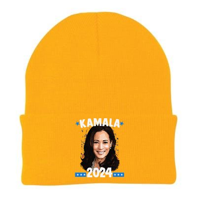 Kamala 2024 President Election Vote Blue Biden Knit Cap Winter Beanie