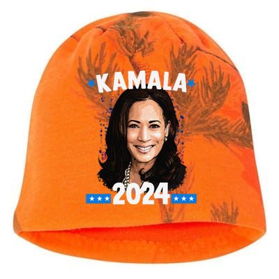 Kamala 2024 President Election Vote Blue Biden Kati - Camo Knit Beanie