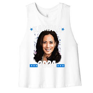 Kamala 2024 President Election Vote Blue Biden Women's Racerback Cropped Tank