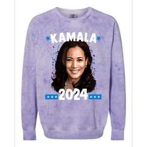 Kamala 2024 President Election Vote Blue Biden Colorblast Crewneck Sweatshirt