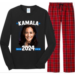 Kamala 2024 President Election Vote Blue Biden Long Sleeve Pajama Set