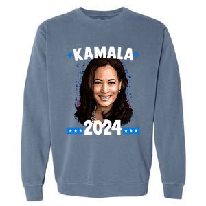 Kamala 2024 President Election Vote Blue Biden Garment-Dyed Sweatshirt