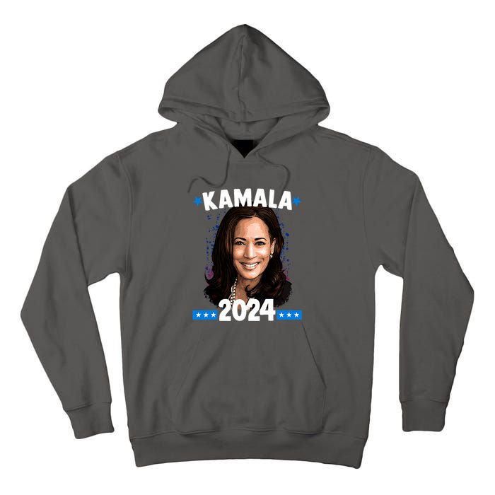 Kamala 2024 President Election Vote Blue Biden Tall Hoodie