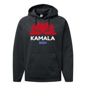 Kamala 2024 Presidential Election Sanskrit Lotus Design Performance Fleece Hoodie