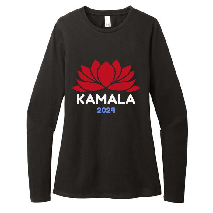 Kamala 2024 Presidential Election Sanskrit Lotus Design Womens CVC Long Sleeve Shirt