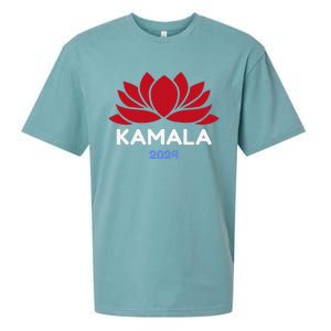 Kamala 2024 Presidential Election Sanskrit Lotus Design Sueded Cloud Jersey T-Shirt