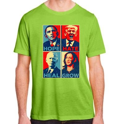 Kamalaharris 2024 President Campaign Hope Hate Heal Grow Adult ChromaSoft Performance T-Shirt