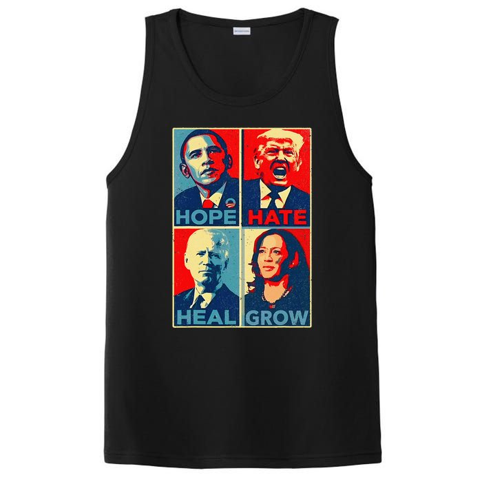 Kamalaharris 2024 President Campaign Hope Hate Heal Grow PosiCharge Competitor Tank