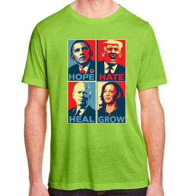 Kamalaharris 2024 President Campaign Hope Hate Heal Grow Adult ChromaSoft Performance T-Shirt