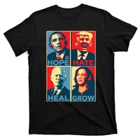 Kamalaharris 2024 President Campaign Hope Hate Heal Grow T-Shirt