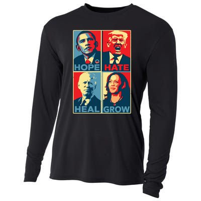 Kamalaharris 2024 President Campaign Hope Hate Heal Grow Cooling Performance Long Sleeve Crew