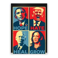 Kamalaharris 2024 President Campaign Hope Hate Heal Grow Poster