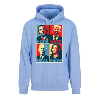 Kamalaharris 2024 President Campaign Hope Hate Heal Grow Unisex Surf Hoodie