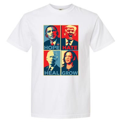 Kamalaharris 2024 President Campaign Hope Hate Heal Grow Garment-Dyed Heavyweight T-Shirt