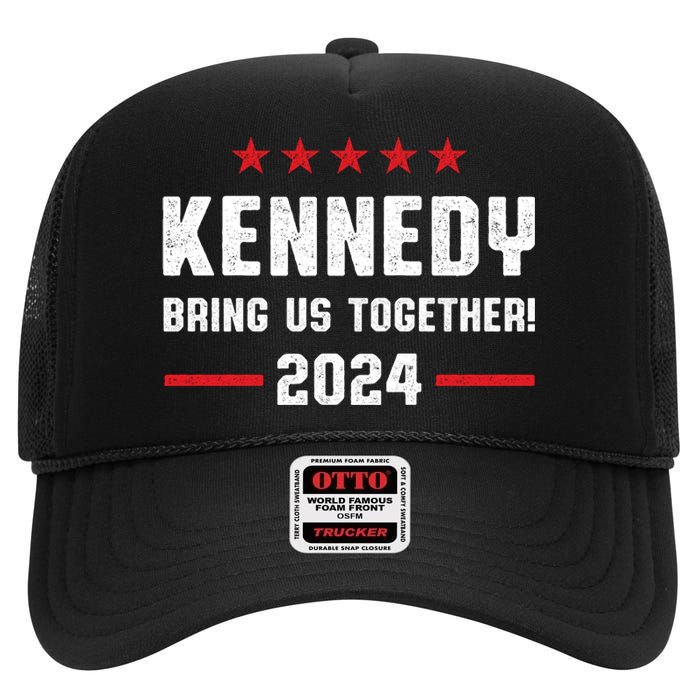 Kennedy 2024 Presidential Election Kennedy For President High Crown Mesh Back Trucker Hat