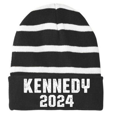 Kennedy 2024 Presidential Election Kennedy For President Striped Beanie with Solid Band