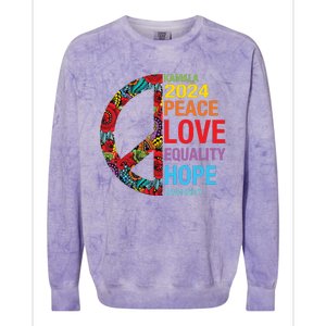 Kamala 2024 Peace Love Equality Hope Diversity Colorblast Crewneck Sweatshirt