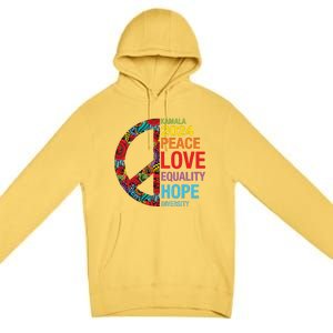 Kamala 2024 Peace Love Equality Hope Diversity Premium Pullover Hoodie