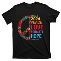 Kamala 2024 Peace Love Equality Hope Diversity T-Shirt