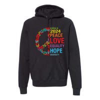 Kamala 2024 Peace Love Equality Hope Diversity Premium Hoodie