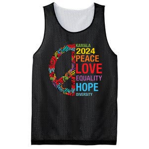 Kamala 2024 Peace Love Equality Hope Diversity Mesh Reversible Basketball Jersey Tank