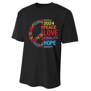 Kamala 2024 Peace Love Equality Hope Diversity Performance Sprint T-Shirt