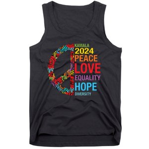 Kamala 2024 Peace Love Equality Hope Diversity Tank Top