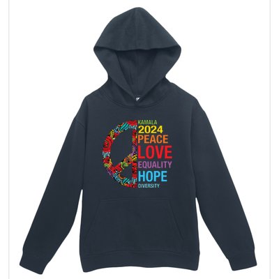 Kamala 2024 Peace Love Equality Hope Diversity Urban Pullover Hoodie